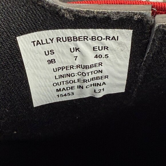 NEW Ralph Lauren Womens Rainboots Rubber boots Low Tally Black/Red Size 9B - Picture 8 of 10
